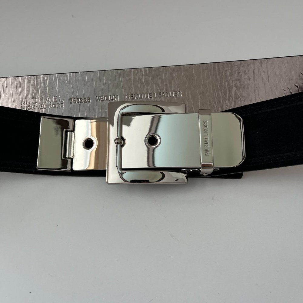 ❤️❤️ NEW ❤️❤️ Michael Michael Kors❤️ LIMITED EDITION Black Leather Suede Belt … - Picture 12 of 17